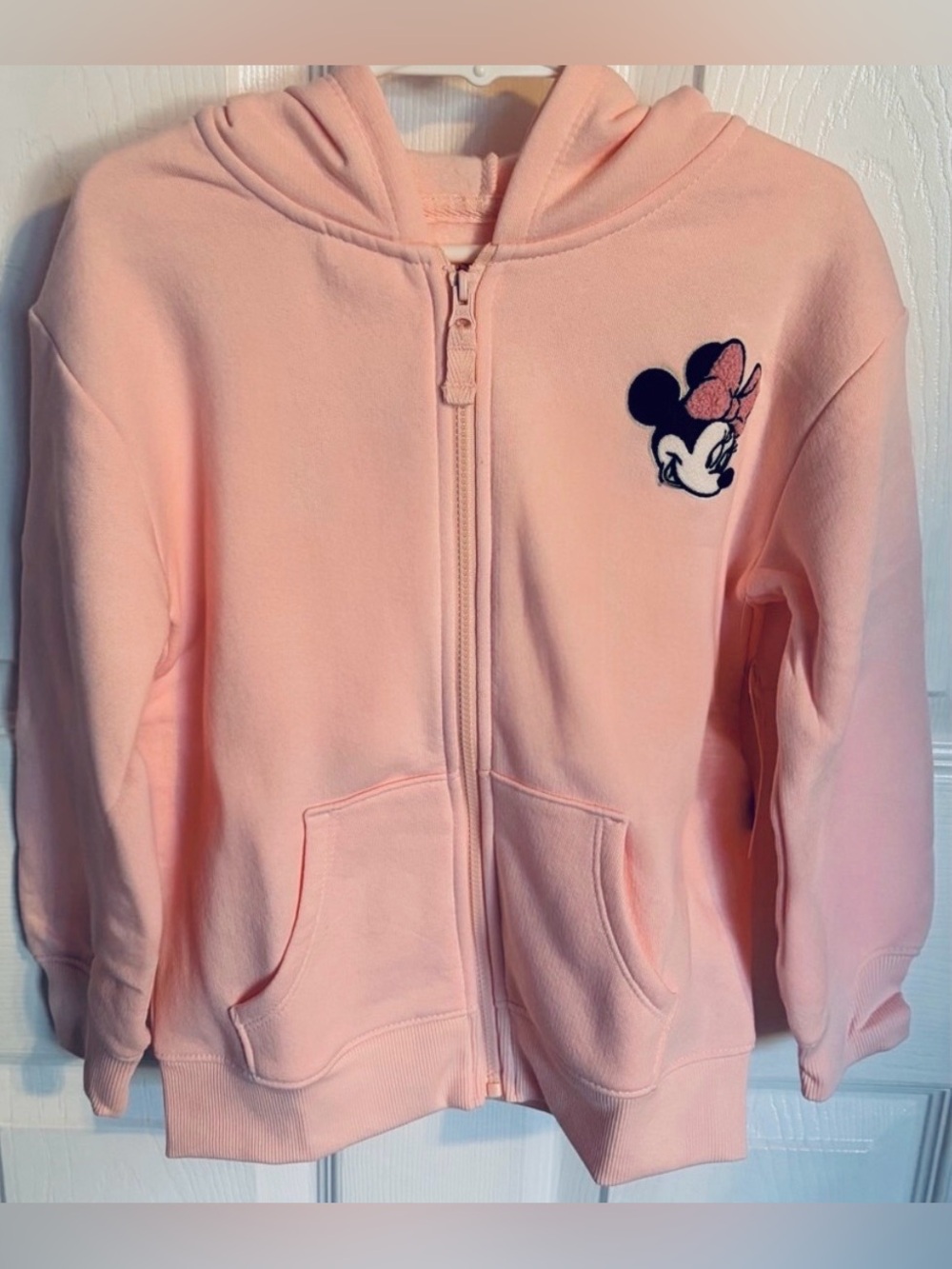 Disney Jumping Beans Minnie Mouse Toddler Pink Zip Up Hoodie, Size 5T New